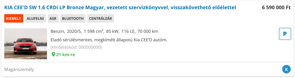 Képernyőkép ami az előrerendezés szolgáltatást illusztrálja.