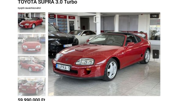 Képernyőkép egy Supra hirdetésről a Használtautó.hu-n