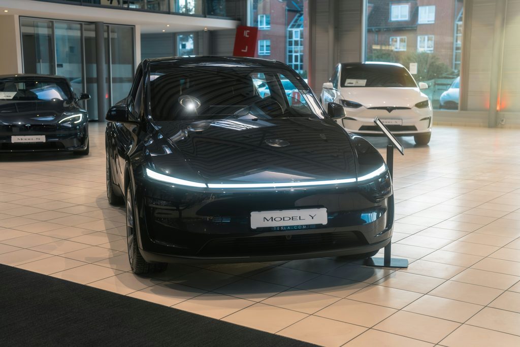 A képen egy Tesla Model Y látható.